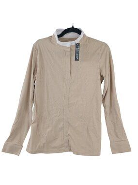 NEW Free Ride Equestrian Kate Show Shirt Champagne Long Sleeve Sz L